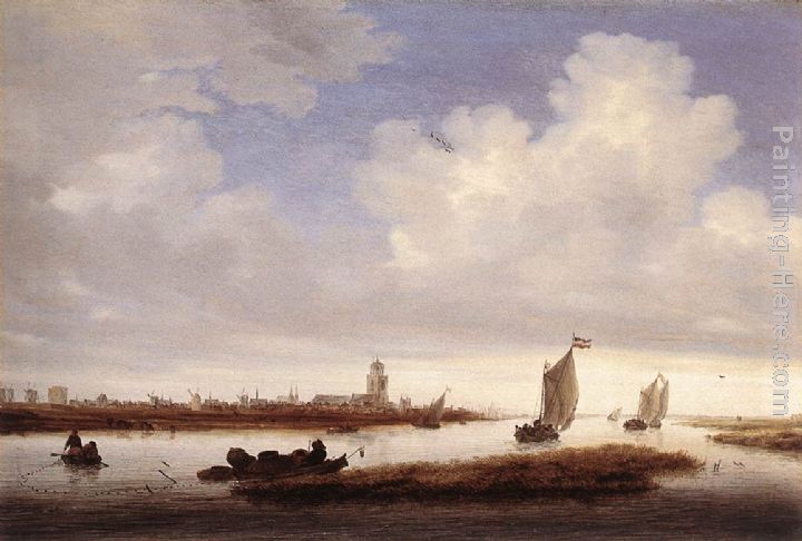 View of Deventer seen from the northwest painting - Salomon van Ruysdael View of Deventer seen from the northwest art painting